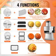 Load image into Gallery viewer, SucceBuy Electric Vegetable Slicer 4 in 1 Multifunctional Food Cutter Vegetable Chopper for Slicing Shredding Dicing Slitting - AMOCART
