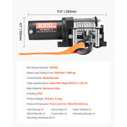 Load image into Gallery viewer, SucceBuy 3000LBS Electric Winch 12V Wired ATV/UTV Winch with 3/16in x 39.4ft Steel Wire Rope IP55 Waterproof for Towing Off-Road
