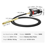 Load image into Gallery viewer, SucceBuy Electric Concrete Vibrator 1300W 16000 VPM 2HP Copper Motor Handheld Portable Pencil Remove Air Bubble and Level - AMOCART
