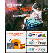 Load image into Gallery viewer, Amocart 15x15in 5in1 8in1 Hybrid Heat Press Multifunction Heat Up Fast All-New Patented Design Sublimation Press Machine

