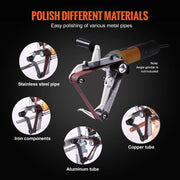 Load image into Gallery viewer, Amocart Belt Sander Adapter for Angle Grinder Pipe Tube Sanding Attachment with 5/8-11" Imperial Thread and 10PCS Sanding Belts
