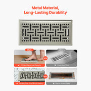 Charger l'image dans la visionneuse de galerie, Amocart 4 x 10 Inch Floor Registers Vent Grilles  HVAC Heavy-Duty Walkable Iron Floor Vents with Metal Damper for Home &amp; Office
