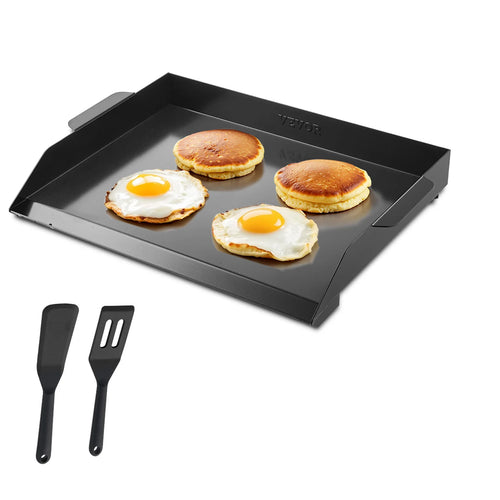 SucceBuy Karbonstahl-Grillplatte Universal Flache Rechteckige Platte Gasgrillplatte für BBQ Grill Tragbares Familienkochgeschirr