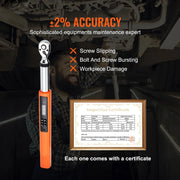 Load image into Gallery viewer, SucceBuy 3/8"1/2"Digital Torque Wrench Drive Electronic Torque Wrench Torque Wrench Kit 3.7-37/25-250ft.lb Torque Accurate Range - AMOCART

