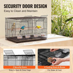Amocart 30In Flight Bird Cage Stackable Divided Small Animal Cage for Kinds of Birds Pet Travel Birdcage with Handle and Perche