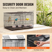 Charger l'image dans la visionneuse de galerie, Amocart 30In Flight Bird Cage Stackable Divided Small Animal Cage for Kinds of Birds Pet Travel Birdcage with Handle and Perche
