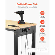 Load image into Gallery viewer, SucceBuy 60-Inch Adjustable Workbench 2000 lbs Load Work Bench with Power Outlet Wheels and Pegboard for Garage Workshop Home
