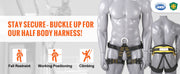 Charger l'image dans la visionneuse de galerie, SucceBuy Half Body Safety Harness Tree Climbing Harness Half Protection Harness 340 lbs for Fire Rescuing Caving Rock Climbing
