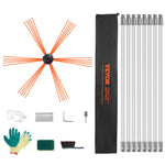 SucceBuy 23/26/30/33/39ft Chimney Sweep Kit w/ Reinforced Nylon Flexible Rods Ergonomic Chimney Cleaning Brush 360-Degree Brush