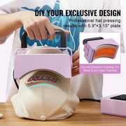 Bild in Galerie-Viewer laden, Amocart Hat Press Machine Mini Hat Heat Press for Caps Cap Heat Press Machine Safety Base and Glove Automatic Shut-Off Purple
