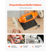 Load image into Gallery viewer, Amocart 1/2HP Bench Buffer Polisher 6-inch 3450RPM Single Speed  with 2PCS Cloth Wheels Cast Iron Base for Metal Wood Polishing
