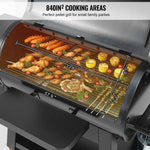 Amocart Portable Charcoal Grill Propane Gas Grills with Cover and Cart Heavy Duty Iron BBQ Grill for Outdoor Cooking Barbecue