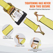 Bild in Galerie-Viewer laden, SucceBuy 4pcs 2/4/8M Ratchet Strap Tie Down Cargo Belt with Metal Buckle Tensioner Strong Lashing for Luggage Car Motorcycle
