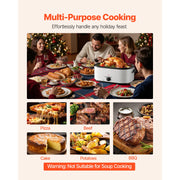 Load image into Gallery viewer, SucceBuy 26QT Roaster Oven Electric Roasting Pan 150-450℉ Adjustable Temperature FastCooking Turkey Roaster w/ Cool-Touch Handle - AMOCART
