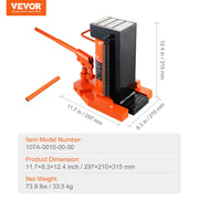 Load image into Gallery viewer, SucceBuy Hydraulic Toe Jack 2.5 Ton On Toe Toe Jack Lift 5T On Top Lift Capacity Machine Jack 0.8-5.3 in Toe Height 8.9-13.4 Top
