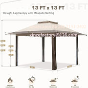 Load image into Gallery viewer, Customizable 13x13 Pop Up Gazebo with Mesh Netting,  Easy Set up Outdoor Gazebo Easy Up Screened Canopy for Patio and Backyard
