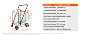 Charger l'image dans la visionneuse de galerie, Amocart Folding Shopping Cart w/ Removable Waterproof Liner 106/330LBS Large Capacity 360° Swivel Wheels Dense Metal Mesh Base
