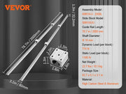 Load image into Gallery viewer, SucceBuy 2PCS Linear Guide Rails SBR12 SBR16 SBR20 800-2200mm &amp; 4PCS UU Bearing Blocks Smooth Motion for DIY Mills CNC Parts - AMOCART
