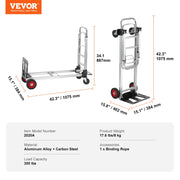 Load image into Gallery viewer, SucceBuy 400 lbs Folding Hand Truck Lightweight Dolly with Wheels Foldable Luggage Utility Cart for Warehouse Transport Moving
