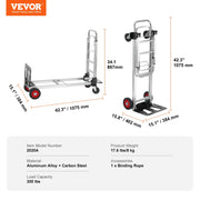 Load image into Gallery viewer, Amocart 400lbs Folding Hand Truck Lightweight Dolly with Wheels Foldable Luggage Utility Cart for Transport Moving in Warehouse
