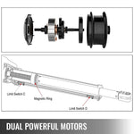 Amocart Dual Swing Gate Opener Kit 2PCS Heavy Duty Automatic Gate Opener Up to 660lbs 18ft Long Gate Automatic Gate Opener Kit