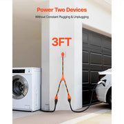 Charger l'image dans la visionneuse de galerie, SucceBuy Adaptateur répartiteur en Y Prise 4 broches 240 V pour sèche-linge avec poignée de préhension Câble STW 10 AWG/Câble STW 6/3+8/1 pour chargeur VE, sèche-linge, camping-car

