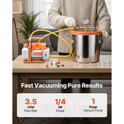 Bild in Galerie-Viewer laden, Amocart 3 Gallon / 5 Gallon Vacuum Chamber with 3.5 CFM Single Stage Vacuum Pump for Stabilizing Wood Degassing Silicone Resin
