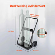 Load image into Gallery viewer, SucceBuy Dual Welding Cylinder Cart Oxygen Acetylene Tank Cart w/ 440LBS Static Capacity for Double 12.5-Inch Dia. Gas Cylinders - AMOCART

