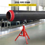 Amocart Pipe Holding Stand with Roller Head V-Head Folding Tripod Jack 12 inch Capacity Pipe working Supporting Clamped Tool