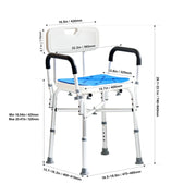 Load image into Gallery viewer, Amocart Shower Chair Adjustable Height Bench Bath Chair for Elderly Disabled Shower Chair for Inside Shower Bathtub 400/350lb
