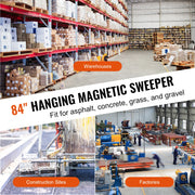 Load image into Gallery viewer, SucceBuy Hanging Magnetic Sweeper Pickup Tool Nail Hang-Type Magnetic Forklift Sweeper Industrial Grade Magnets Steel Mate - AMOCART

