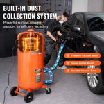 Amocart 28 Gallon Vacuum Sand Blaster Dustless with Built-in 1200W Vacuum System for Dust Control Abrasive Recycle 60-110 PSI