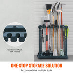 SucceBuy 10Slots Yard Garden Tool Organizer Long-Handled Tool/Rake/Broom Tower Storage Rack Stand Holder for Garage Organization