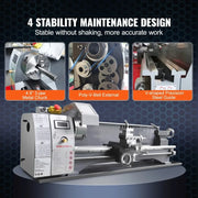 Charger l'image dans la visionneuse de galerie, SucceBuy 750W Metal Lathe Machine Brushless 8.3"x29.5" / 210mm*736mm 50-2500RPM Continuously Variable, DIY Metal Working Turning
