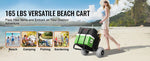 SucceBuy Beach Dolly with Big Wheels for Sand 29.9"x15.4"/15.4"x15.7" Cargo Deck 10-12" Balloon / Solid Wheel Folding Sand Cart
