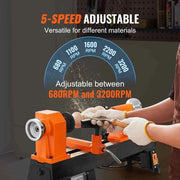 Load image into Gallery viewer, Amocart Benchtop Wood Lathe 10inx18in / 14inx40in EU-230V US-120V Power Wood Turning Lathe Machine Variable Speeds Woodworking
