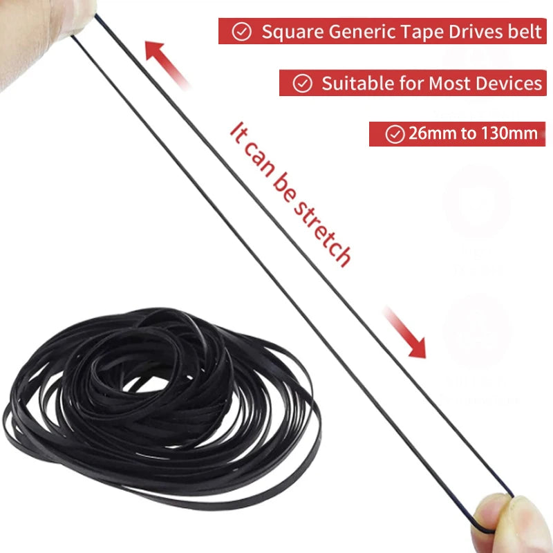 1pack Mix Cassette Tape Replacement Rubber CD DVD Cassette Tape Recorder Turntable Strap Belt For CD-ROM Video Machines
