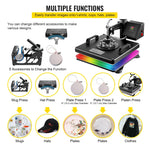 Amocart Combo Heat Press Machine 5/6/8 in 1 30*38CM 38*38CM Muntifunctional Sublimation Printer Transfer Mug Hat Plate T-Shirt