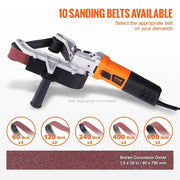 Load image into Gallery viewer, Amocart Belt Sander Adapter for Angle Grinder Pipe Tube Sanding Attachment with 5/8-11" Imperial Thread and 10PCS Sanding Belts
