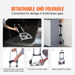 Amocart 176 lbs Folding Hand Truck Dolly Aluminum Stair Climbing Cart with Telescoping Handle Luggage Trolley for Home Shopping