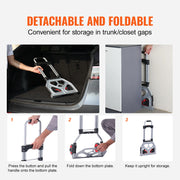 Load image into Gallery viewer, SucceBuy 176 lbs Folding Hand Truck Dolly Aluminum Stair Climbing Cart with Telescoping Handle Luggage Trolley for Home Shopping
