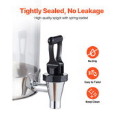 Load image into Gallery viewer, SucceBuy Beverage Dispenser 2.1 Gallon x2 Drink Dispenser, Stainless Steel + Plastic with Spigot Chamber Tray for Restaurants - AMOCART
