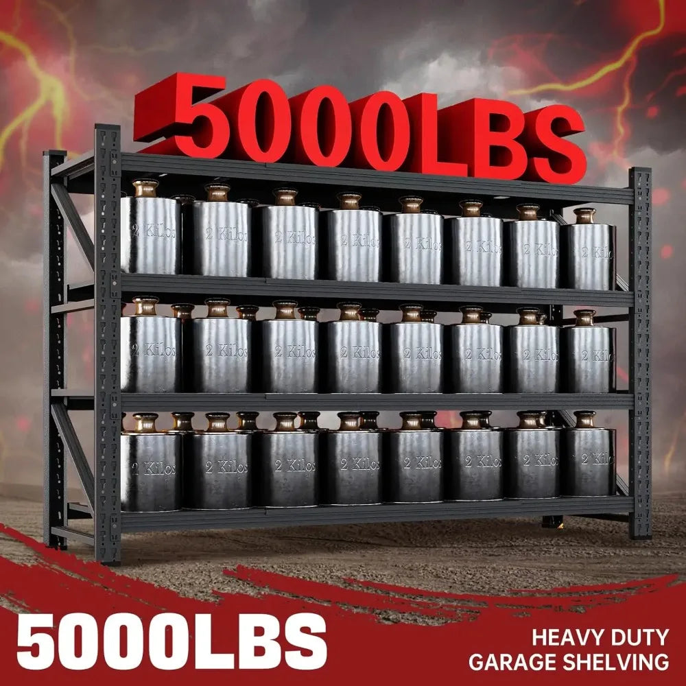 5000LBS Storage Shelves,71" W Garage Shelving Heavy Duty Metal Adjustable Garage Shelves, Shelving Units Industrial, Customized