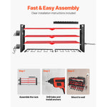 Amocart 3 Tire Power Tool Organizer Drill Storage Rack with Charging Station & Side Pegboard Tool Organizer for Garage Workshop