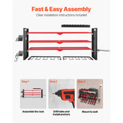 Bild in Galerie-Viewer laden, Amocart 3 Tire Power Tool Organizer Drill Storage Rack with Charging Station &amp; Side Pegboard Tool Organizer for Garage Workshop
