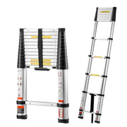 Load image into Gallery viewer, SucceBuy 12.5ft Telescoping Ladder One-Touch Retraction Ladder 330LBS Max Capacity with Non-Slip Feet for Home Outdoor Work Loft - AMOCART

