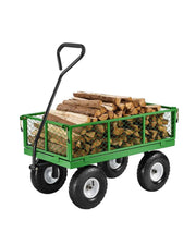 Load image into Gallery viewer, Amocart Steel Garden Cart on Wheels Heavy Duty Garden Wagon Cart Pullable Metal Yard Wagon Carts with 180°Rotating Handle
