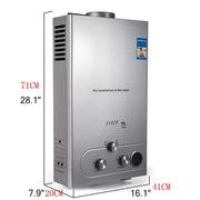 Load image into Gallery viewer, Liquified Natural Gas Water Heater LNG Water Heater 6L/8L/10L/12L/16L/18L 36KW Thermostat Heater Methane Gas Water Heater

