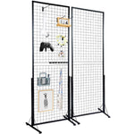 Amocart Grid Wall Panels Tower Wire Gridwall Display Racks Double Side Gridwall Panels for Art Craft Shows Retail Shop w/ Hooks