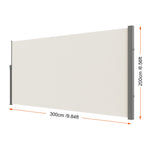 Amocart Retractable Side Awning Outdoor Privacy Polyester Water-proof Retractable Patio Screen UV 30+ Room Divider Wind Screen